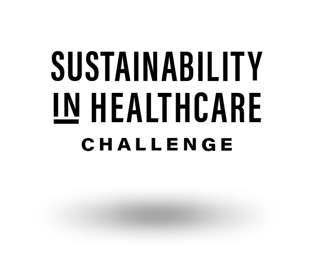 Logo of the Sustainability In Healthcare Challenge in black and white.